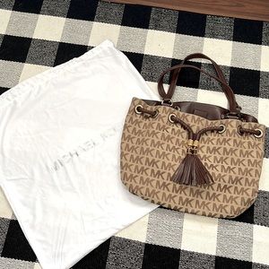 Authentic Michael Kors Marina Drawstring Handbag